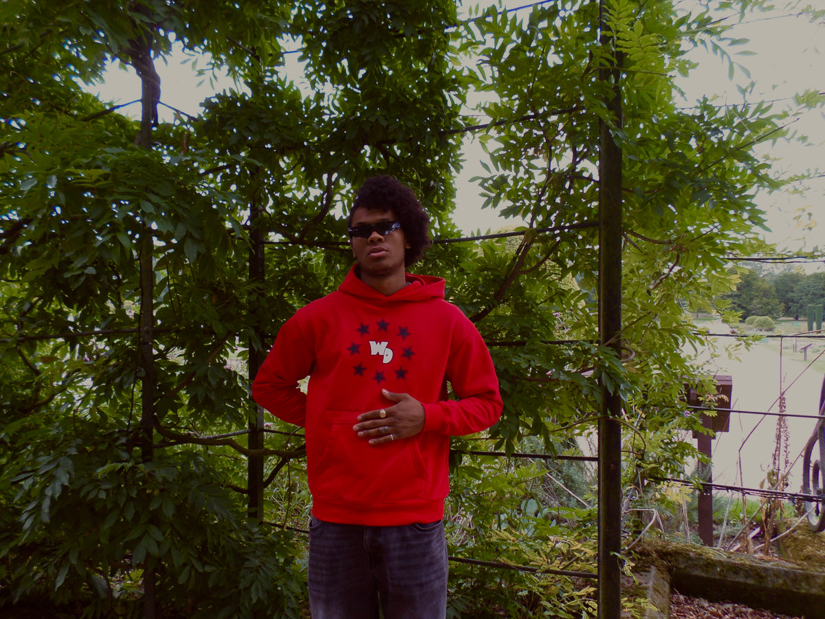 wrldstr! hoodie red.
